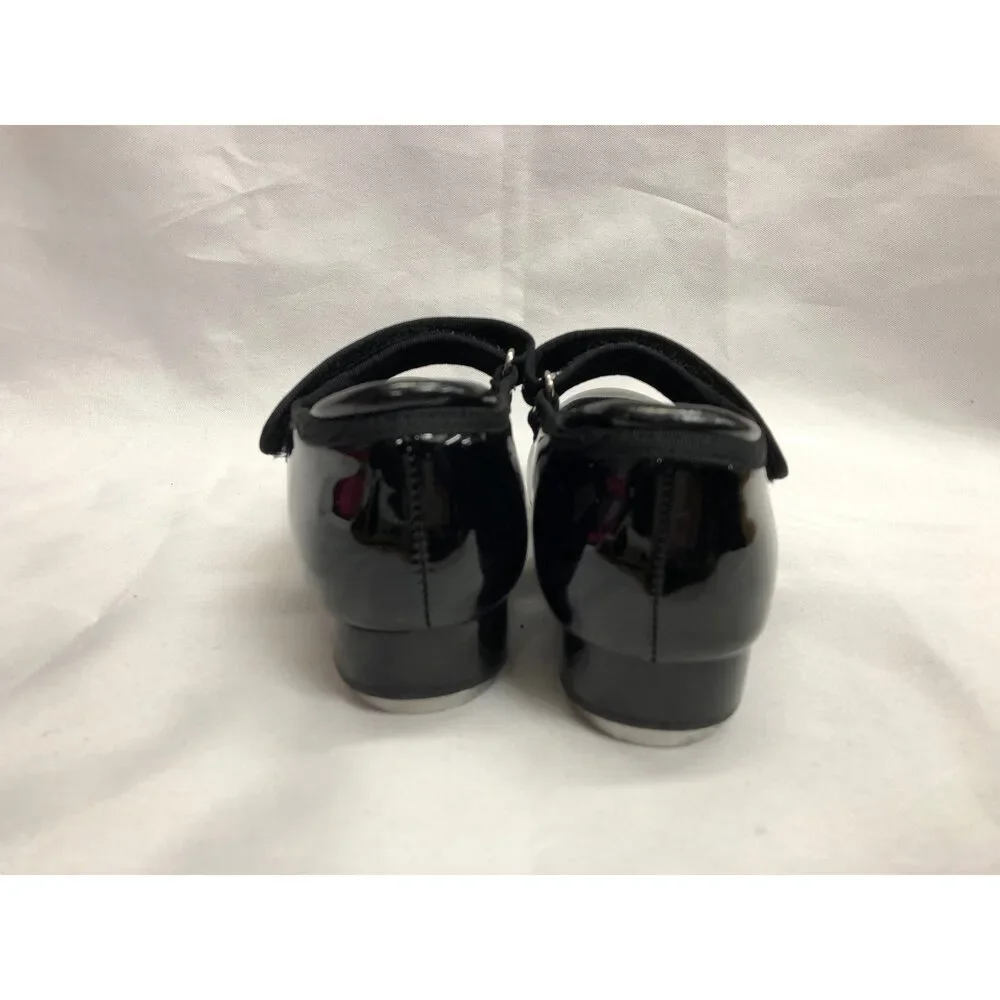 Pre-Owned Dance Dance Tap Shoes Stelle Child 10M Mary Jane easy Strap Black